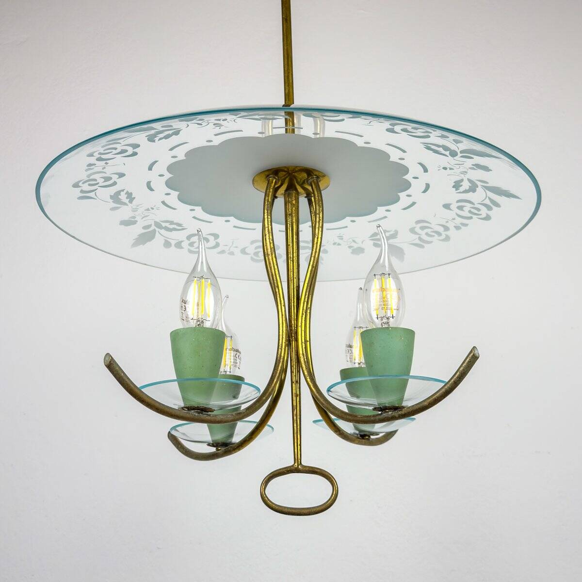 Vintage chandelier attributed to Pietro Chiesa for Fontana Arte, Italy, 1930s.