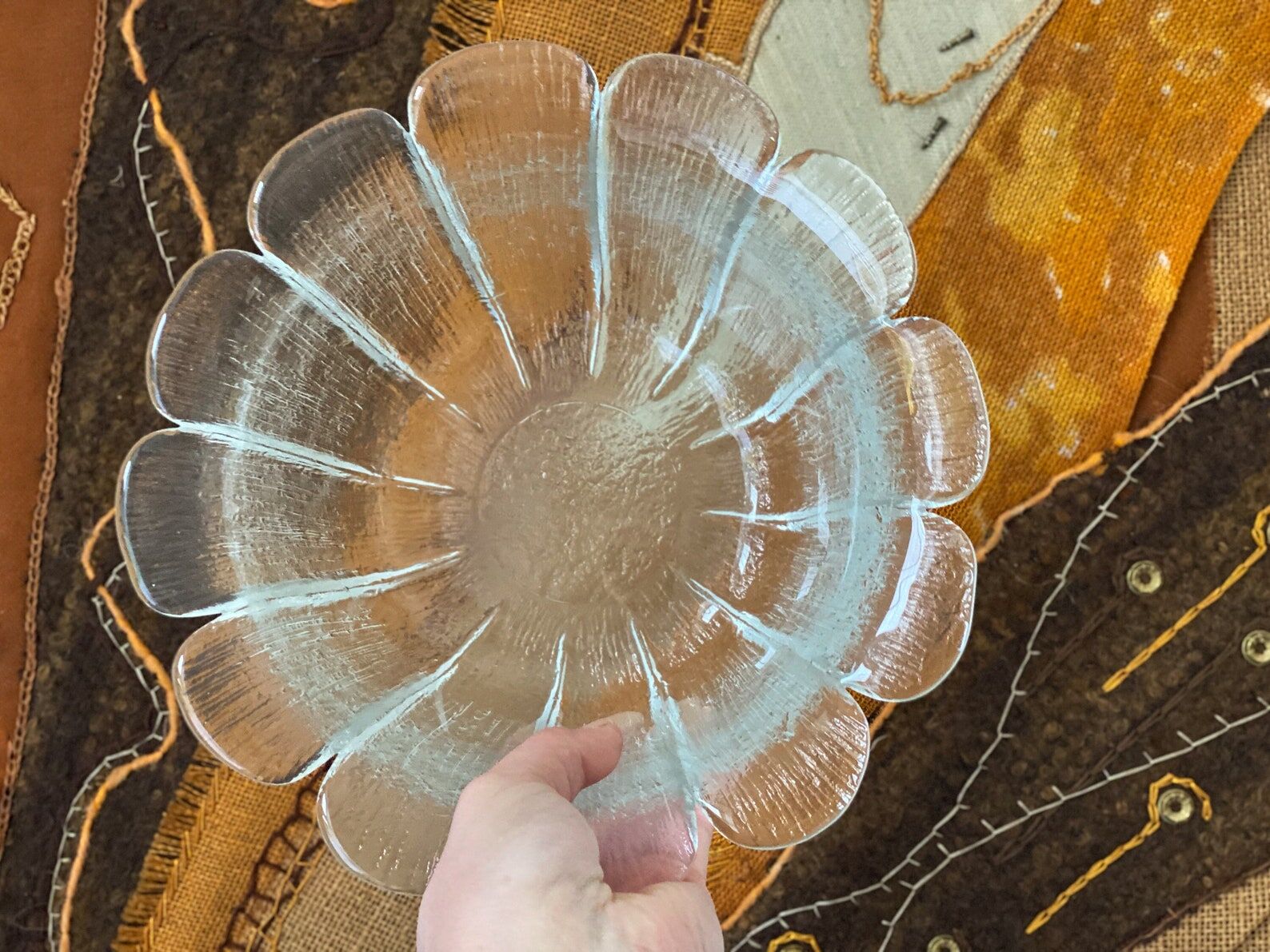 Saladier en verre vintage