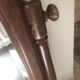 Swivel wooden mirror on stand