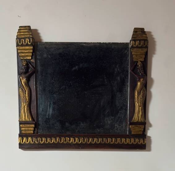 Art Deco style mirror in carved wood