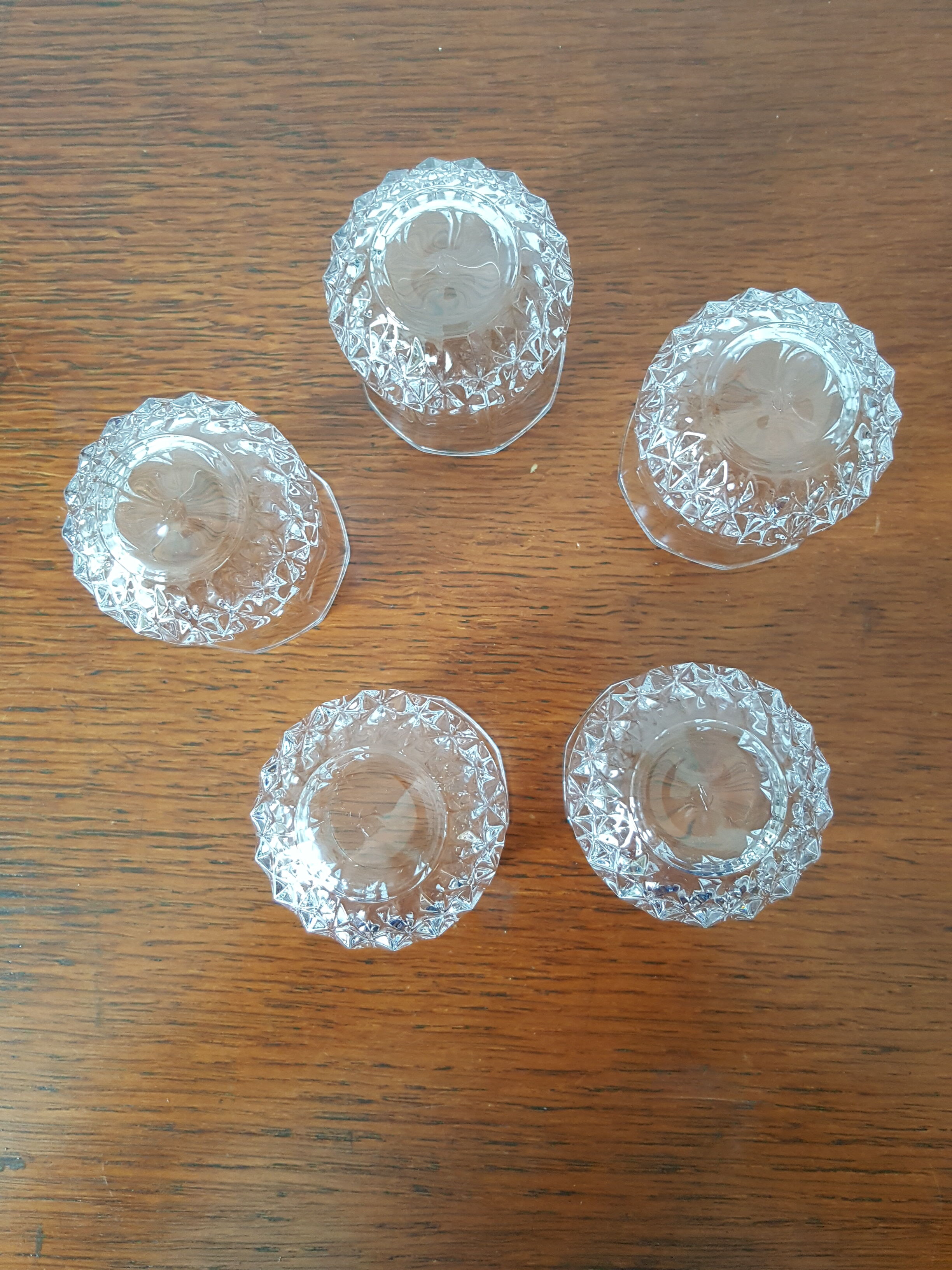 5 crystal liqueur glasses of longchamp model arques