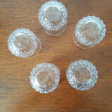5 crystal liqueur glasses of longchamp model arques