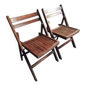 Paire de chaises pliantes - bois