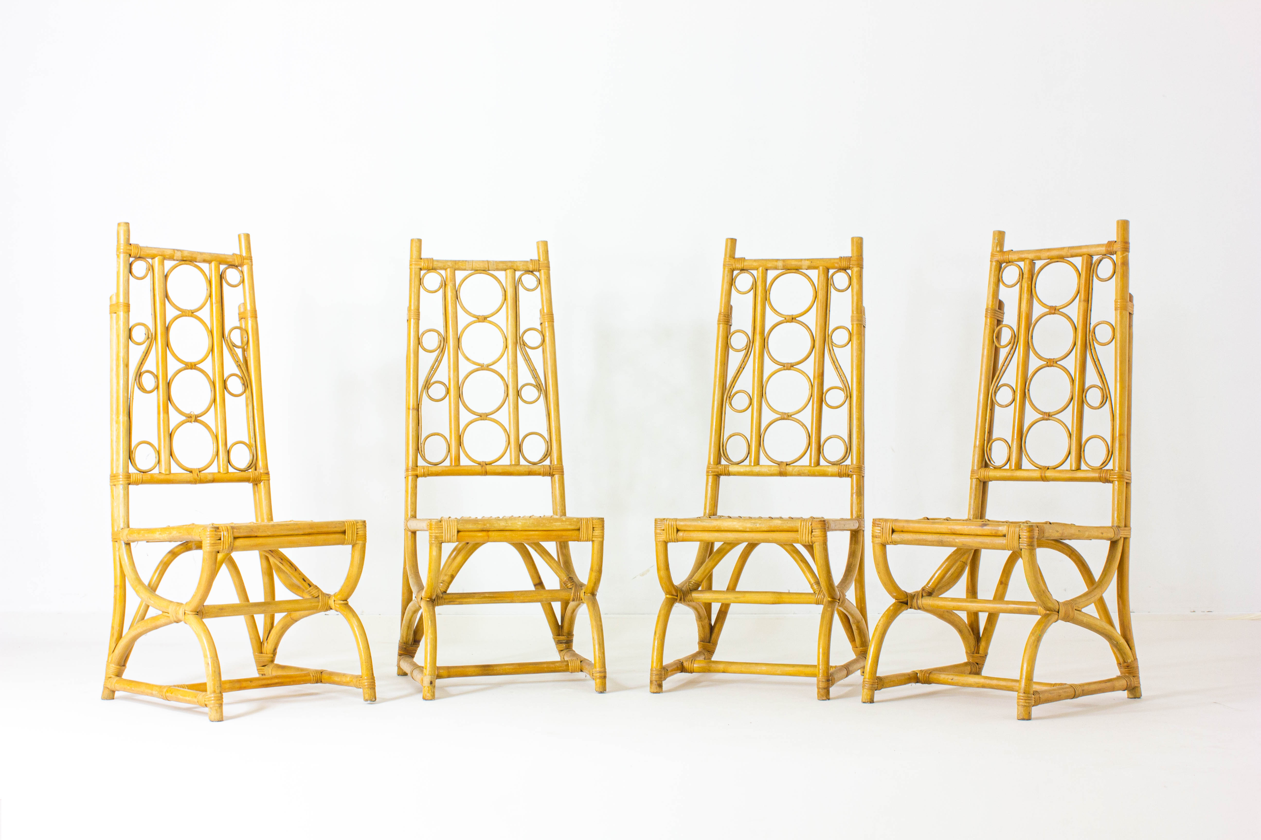 Tropical vintage bamboo chairs