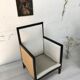 Pair of blackened wood armchairs
