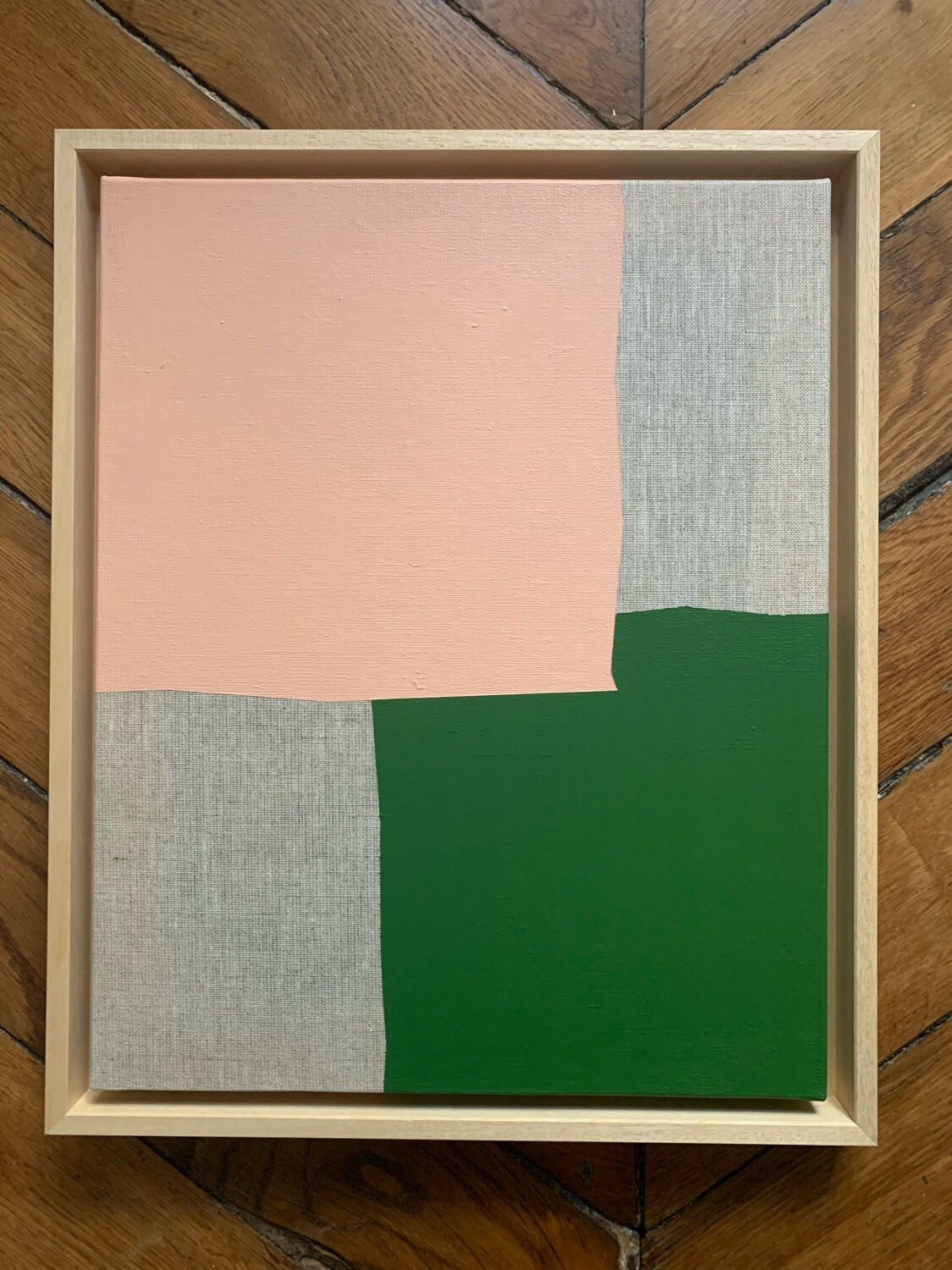 Pink On Green - original artwork