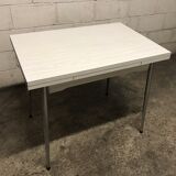 Gray strillee white formica table with 2 chairs 60s