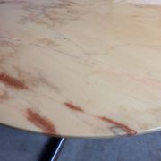 Mid Century coffee table in chrome, marble, and rosewood.