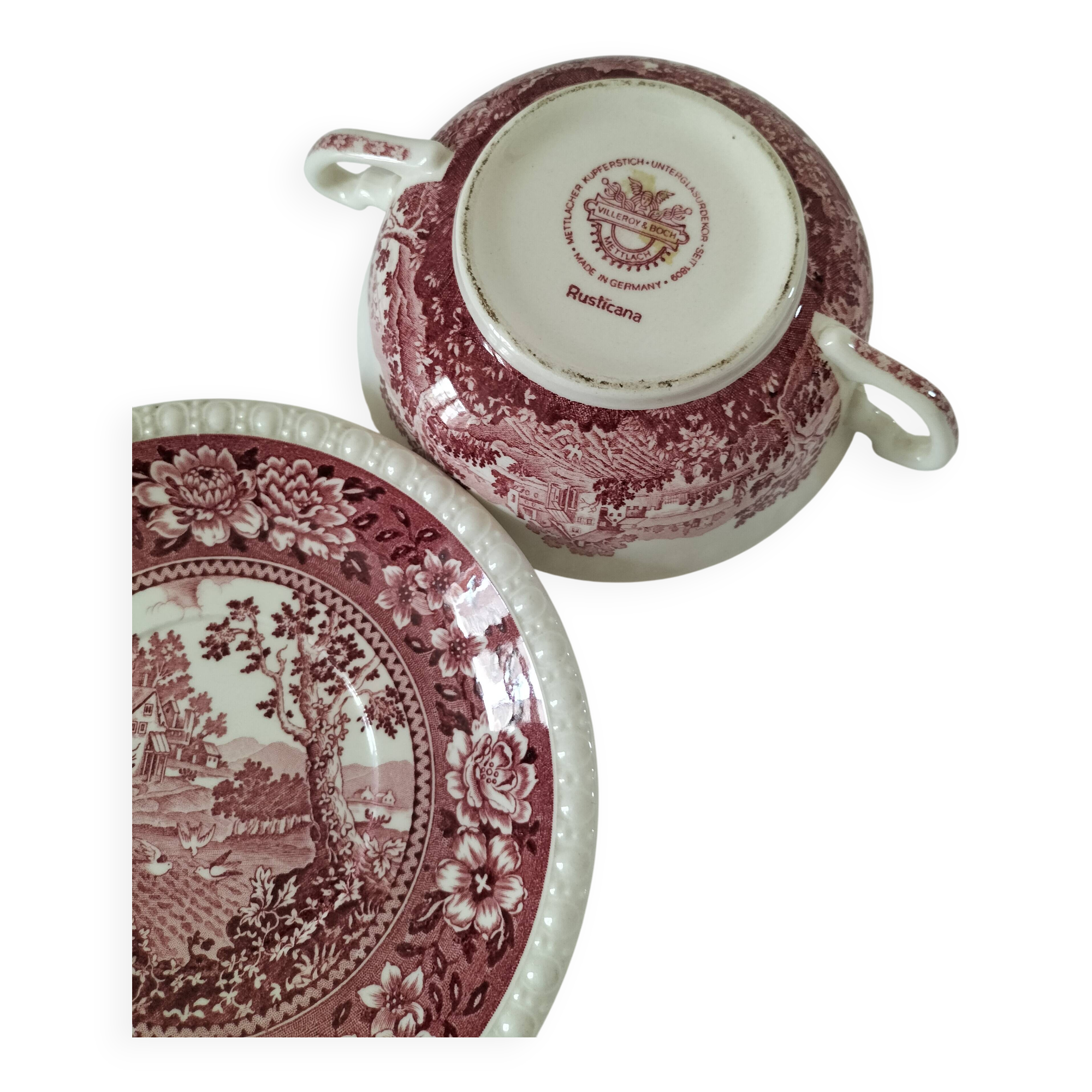 Villeroy and Boch Rusticana two-handled cup and saucer