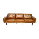 Large brown leather sofa