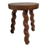 Tripod cowherd stool with turned feet