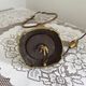 Traditional Style Vintage French Brass Table Lamp Round Footed Base