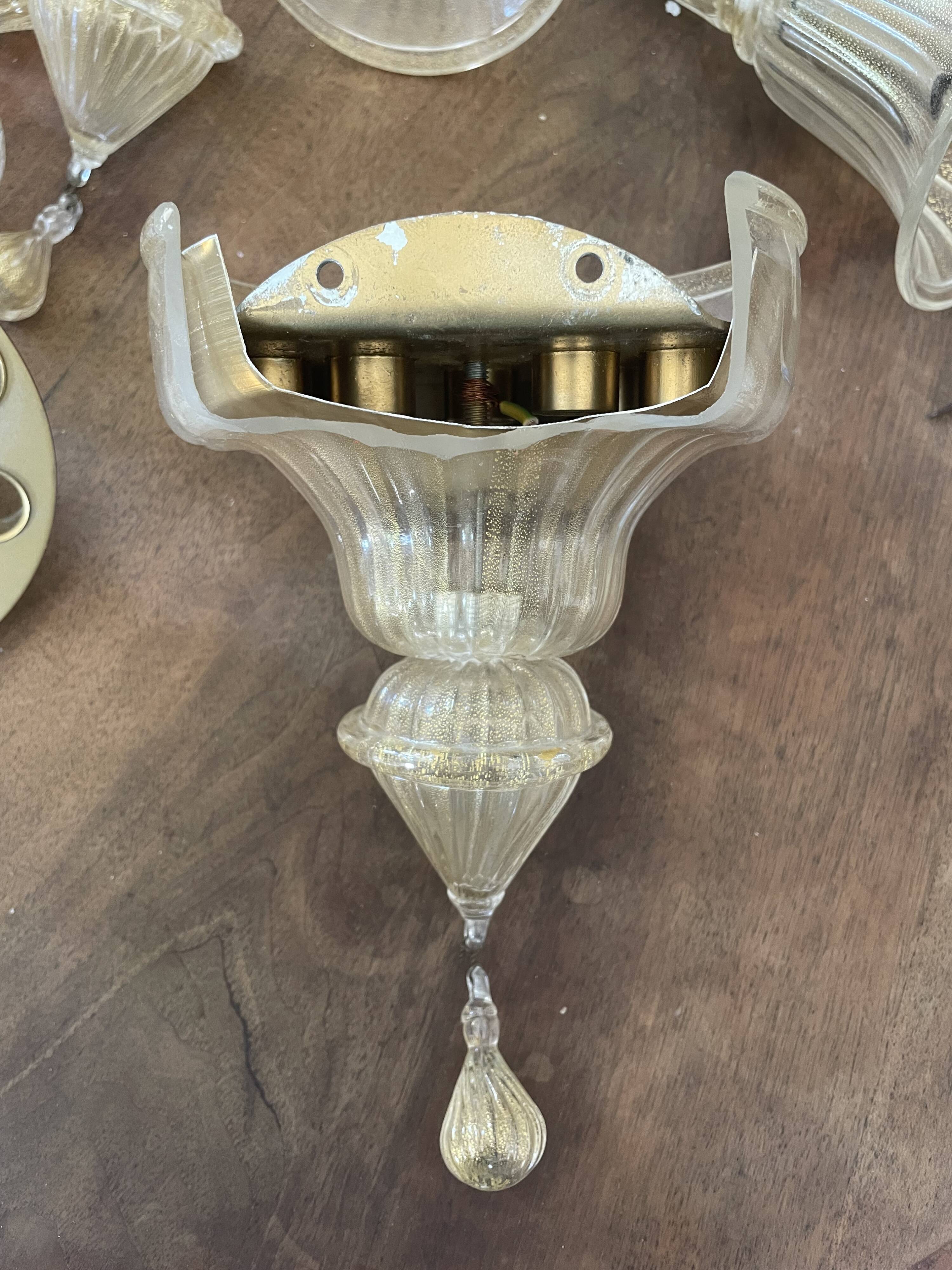 Vintage Murano glass wall lamp