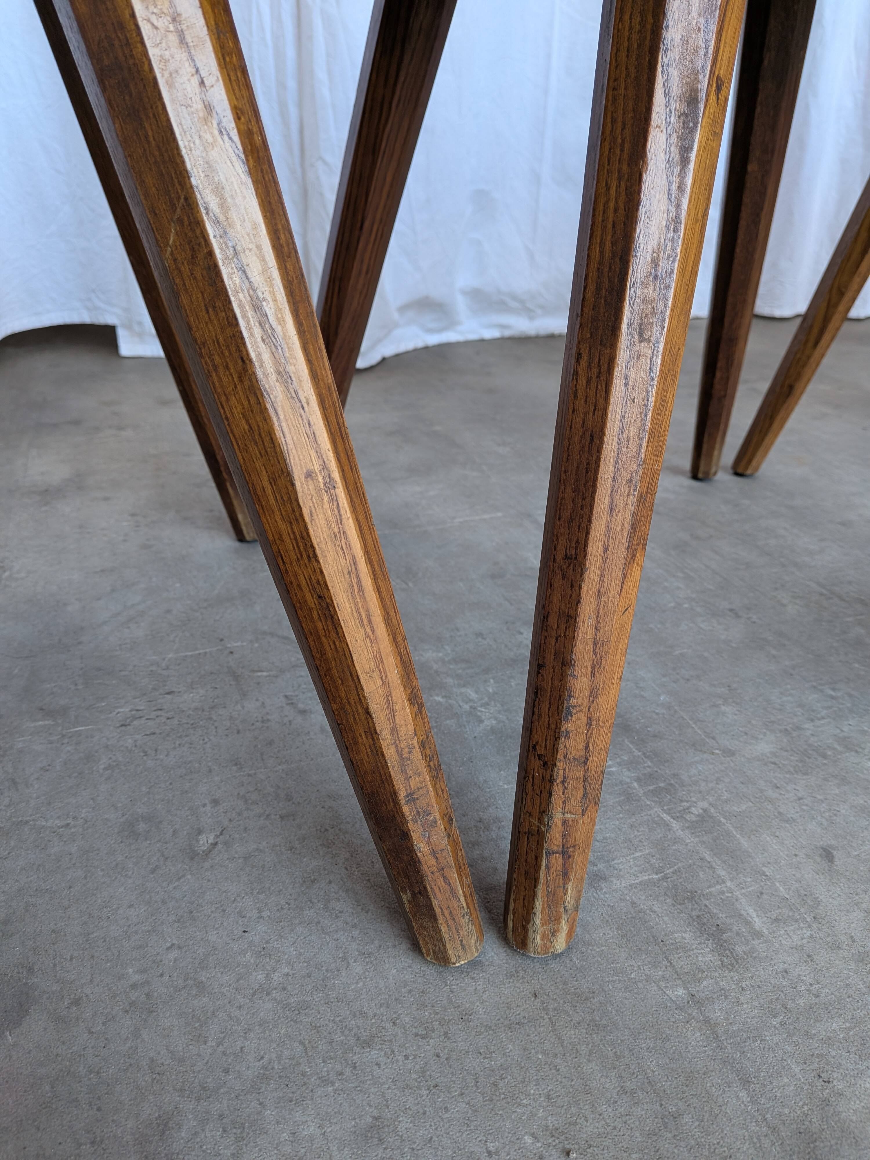 Set of 8 Farmhouse Tyrolean Chair with Heart Cutout Back / 1970s Vintage Di