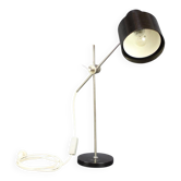 Adjustable Black Bakelite Industrial Table Lamp / Czechoslovakia, 1970s