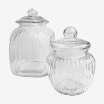 Glass grocery jars