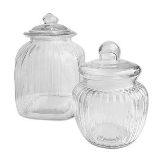 Glass grocery jars