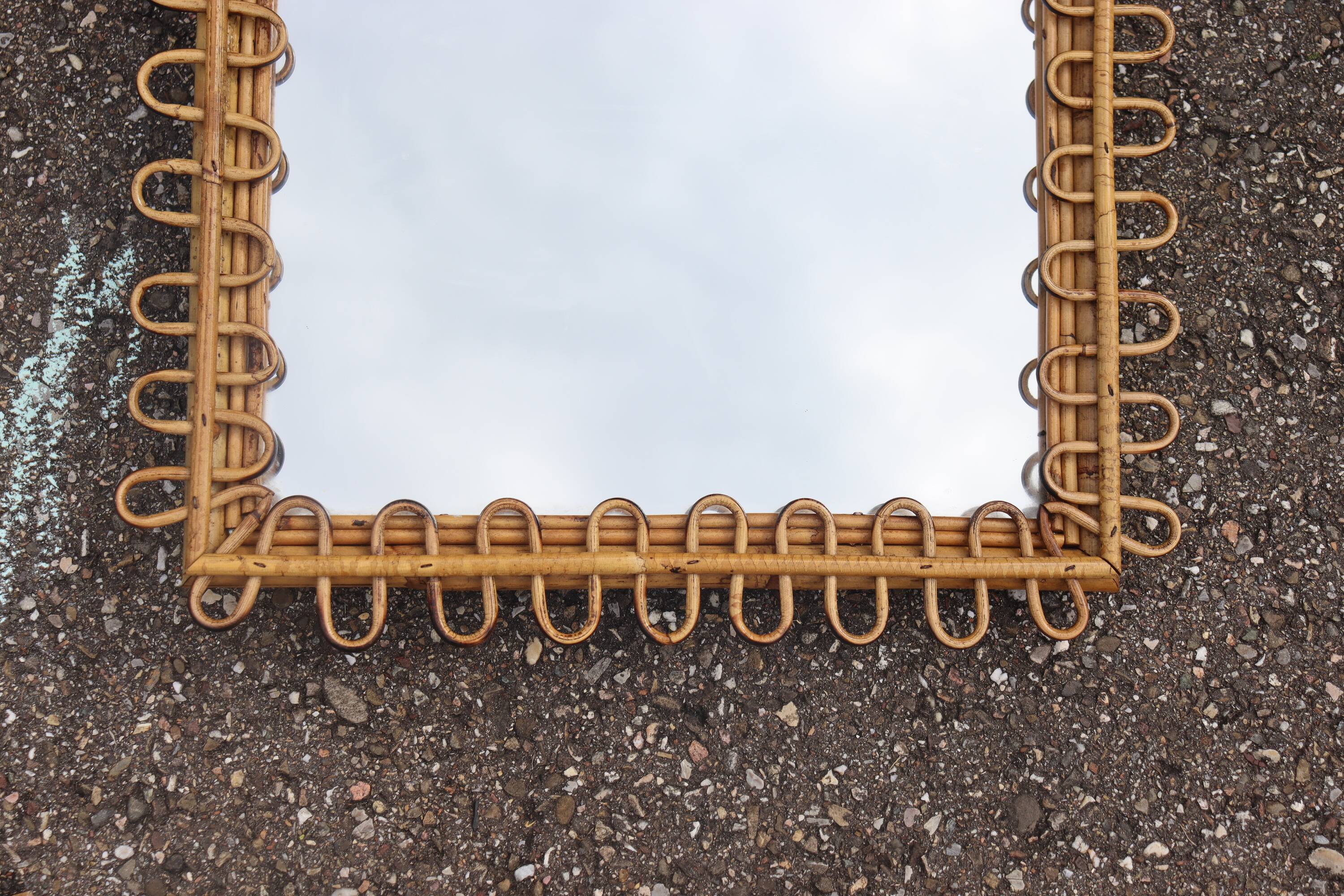 Rattan mirror design Italy