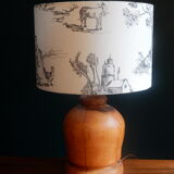 Round lampshade canvas of Jouy black and white
