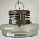 Vintage Brutalist Light X Large Glass Pendant Lamp Mid Century Modern 1980