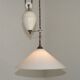 Vintage French Rise & Fall Counterbalance Ceiling Light Opaline Glass Shade
