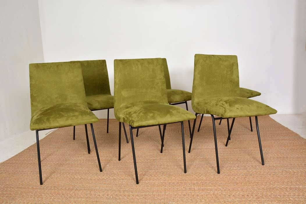 Set of 6 Paulin chairs model CM 145 produced by Meubles TV in 1954