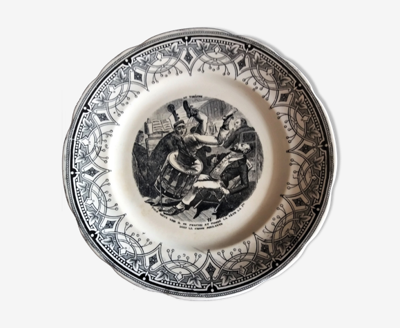 Assiette parlante à thème Sarreguemines série au théatre
