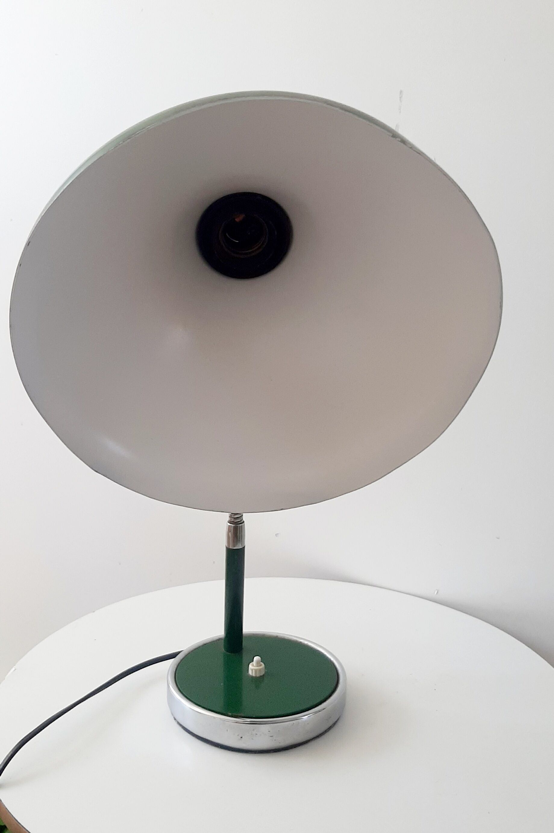 Vintage green and chrome desk lamp