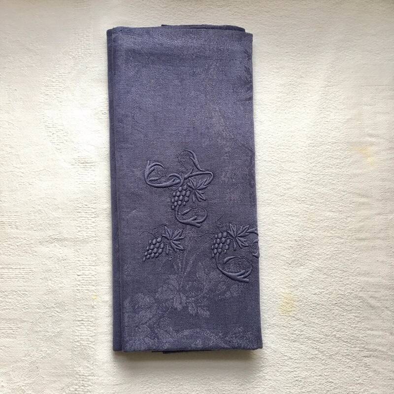Old embroidered table napkin A C Violette