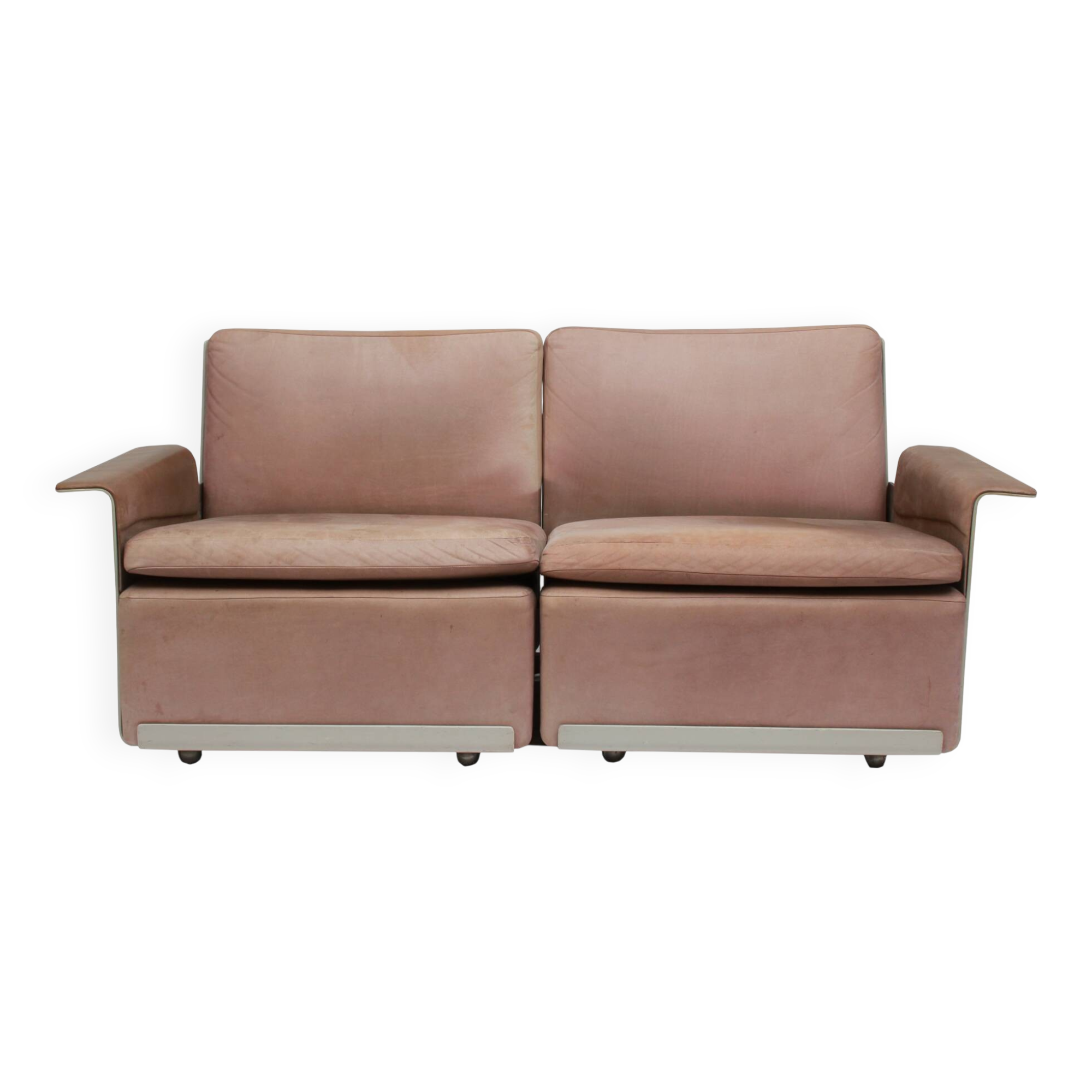 1960s sofa 2-Seater leather, Dieter Rams, Serie 620