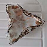 Coupe artisanale verre blanc et or