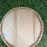 1960s woven straw mirror