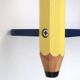 Wall shelf by Pierre Sala with giant pencils, 1980s.