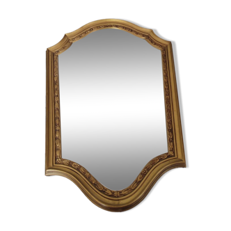 Golden resin mirror in Baroque style from the 70s/80s