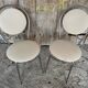 SOUDEXVINYL Chair Pair Chrome Metal + White Skai 70s Vintage #