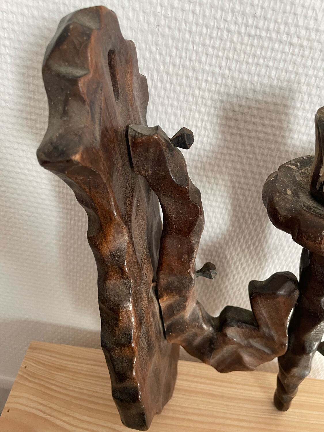 Wooden candlestick