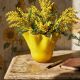 Fazzoletto vase in blown Italian glass, yellow opaline lined, Murano 1960-70.