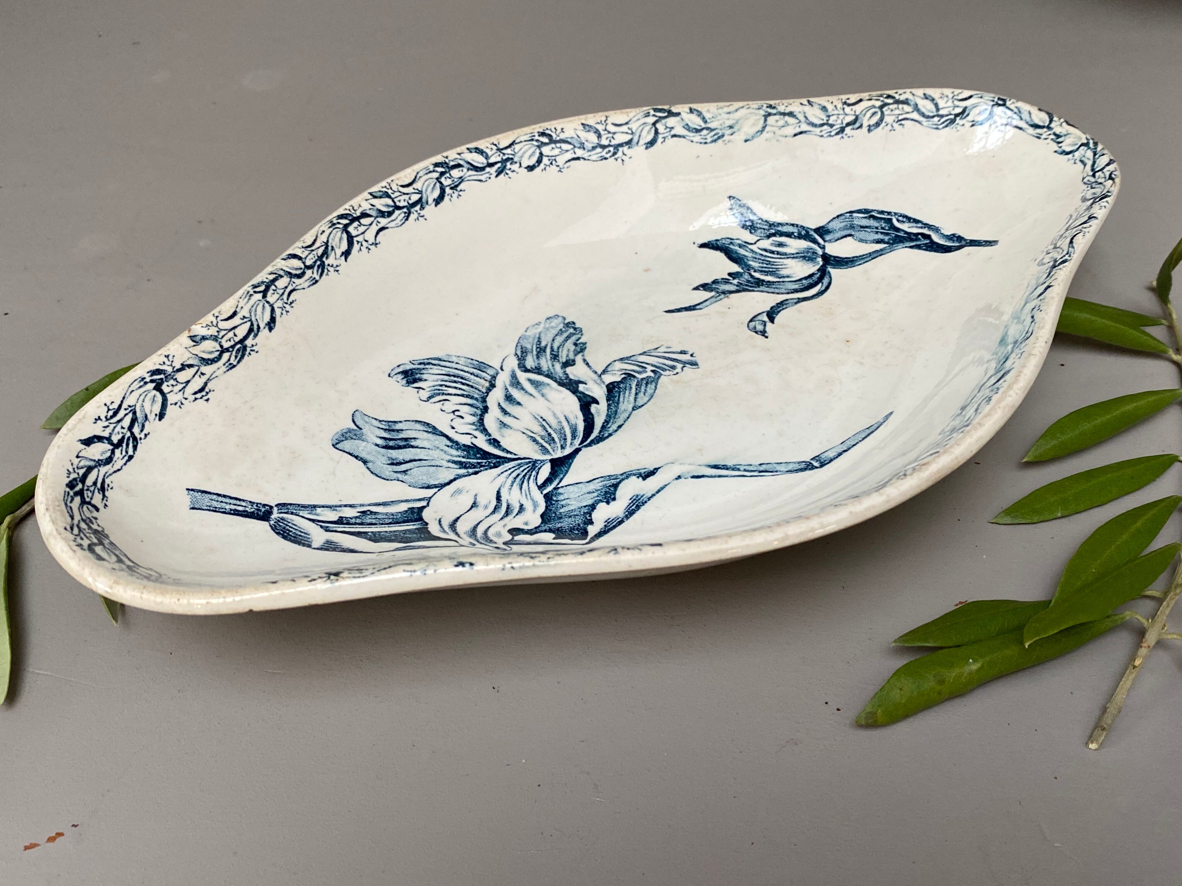 Old earthenware dish kg luneville