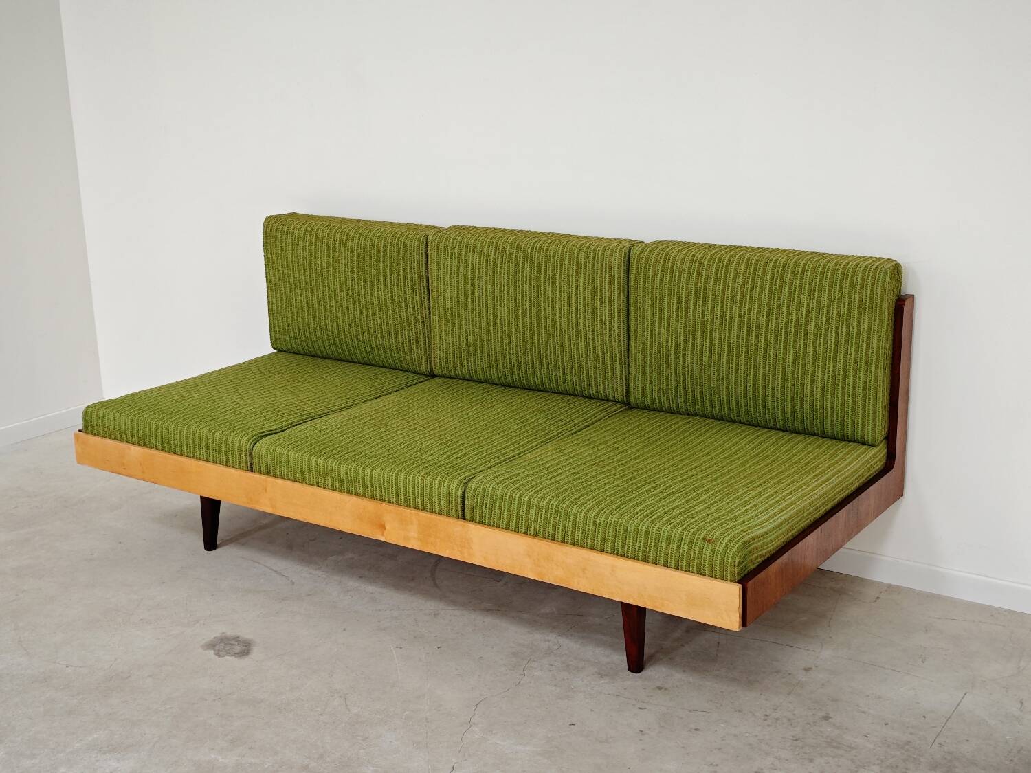Jitona Sobeslav 1970s Green Fabric Folding Sofa