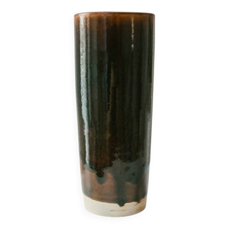 Vert ceramic vase by Werner Baumberger – studio stoneware, partially glazed, 1970s vintage