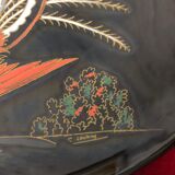 Decorative plate the enamels of Longwy "Menure Lyre"