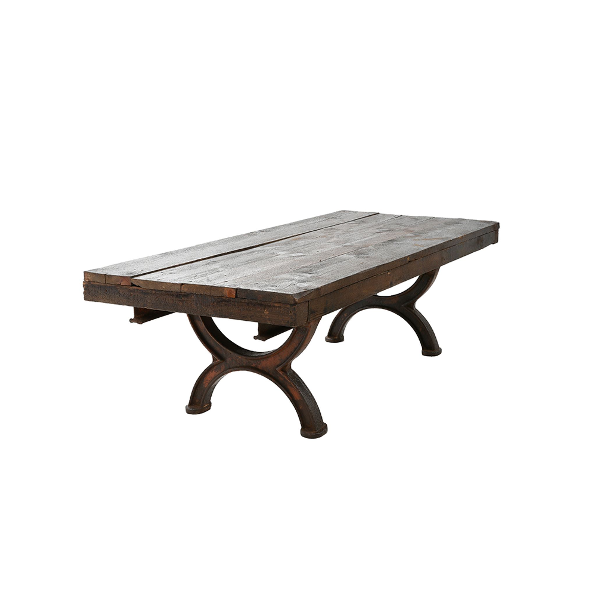 Table basse en fonte et bois