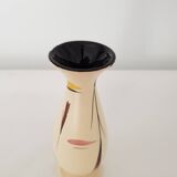 Ceramic vase with geometric shapes decoration signed Martine