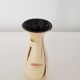 Ceramic vase with geometric shapes decoration signed Martine