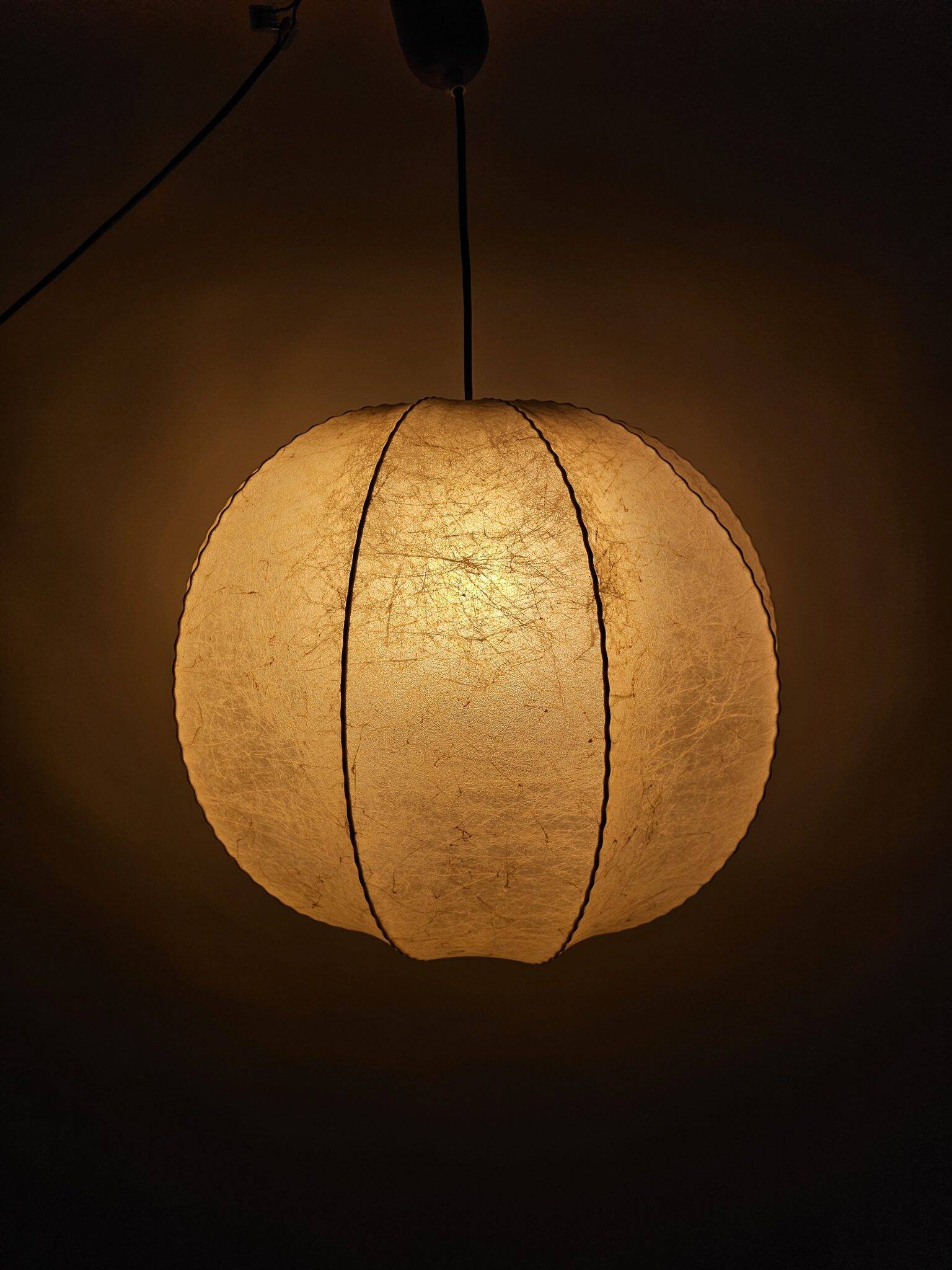 Large cocoon pendant lamp with beautiful grain from Italy 50 cm