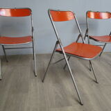 Set of 3 folding chairs "souvignet year 60