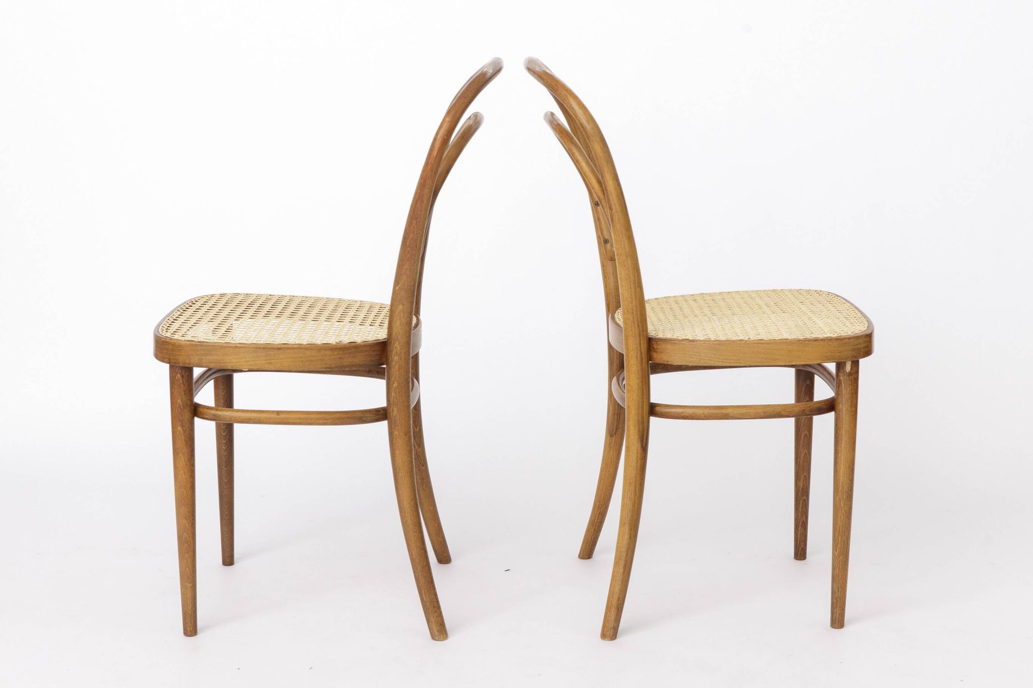 Pair of Vintage Thonet Model 14 Chairs | Radomsko Bentwood Dining Chairs |