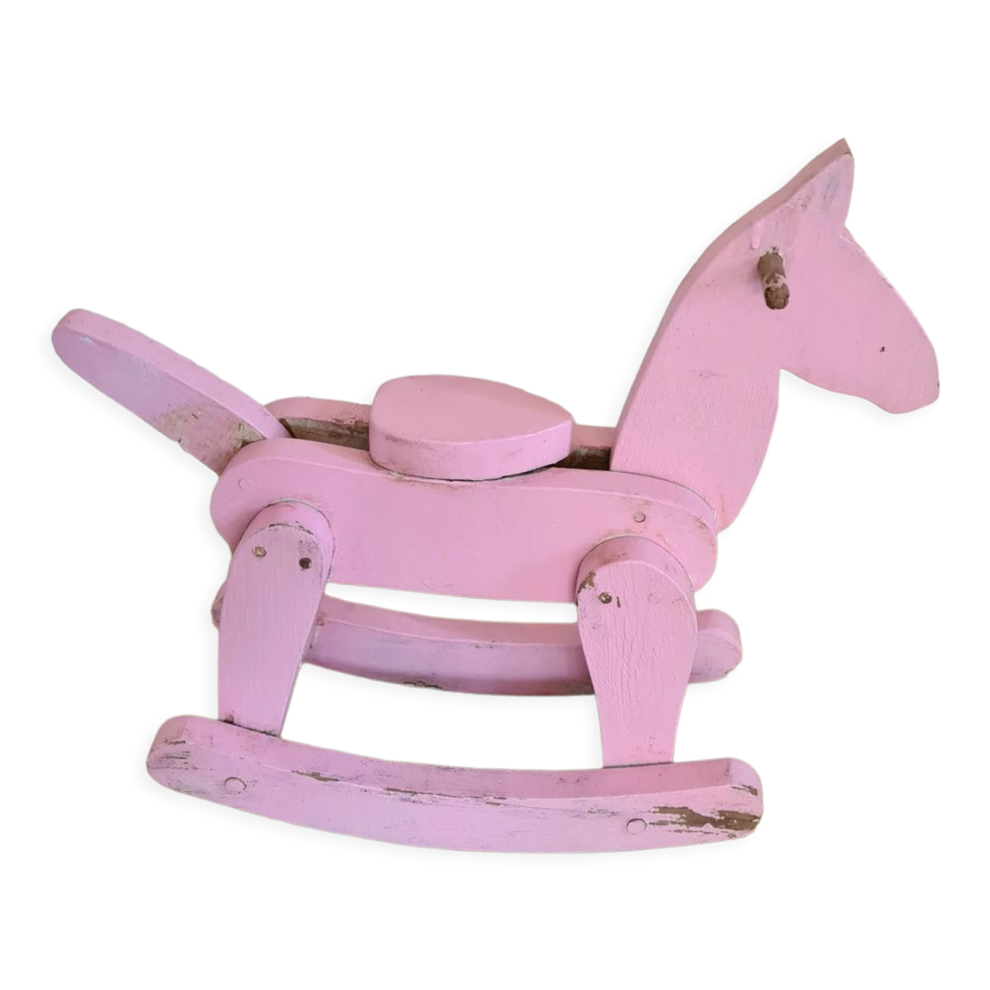 Old mini wooden rocking horse old rose original