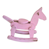 Old mini wooden rocking horse old rose original