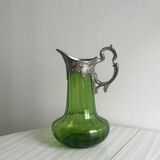 Translucent green glass pitcher